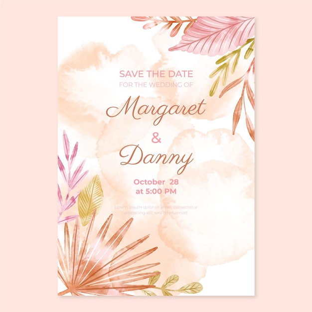 hand painted wedding invitation