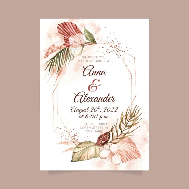 hand painted wedding invitation