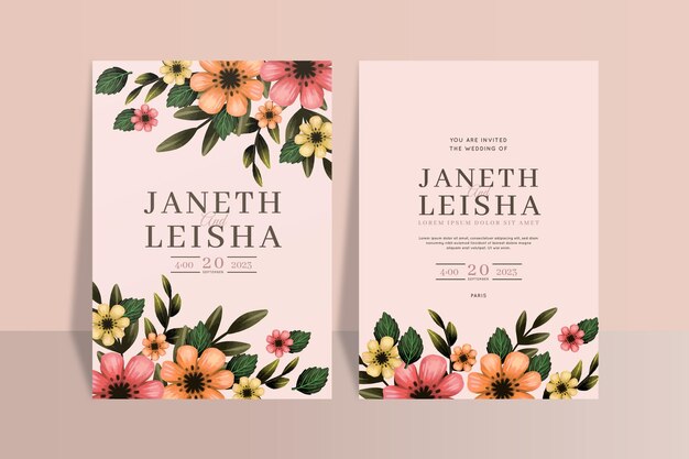 hand painted wedding invitation