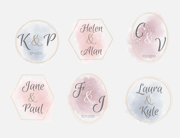 Hand painted wedding monogram collection