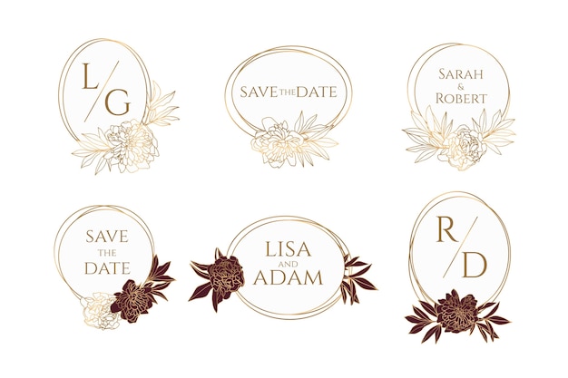Hand painted wedding monograms collection
