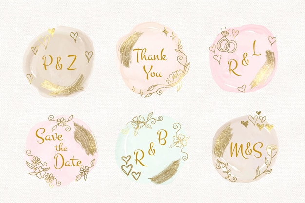Hand painted wedding monograms collection