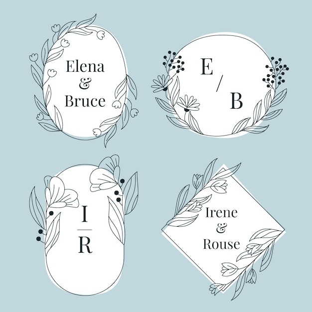 Hand painted wedding monograms collection