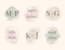 Free vector hand painted wedding monograms