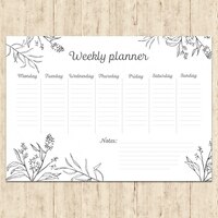 Free vector hand painted weekly planner
