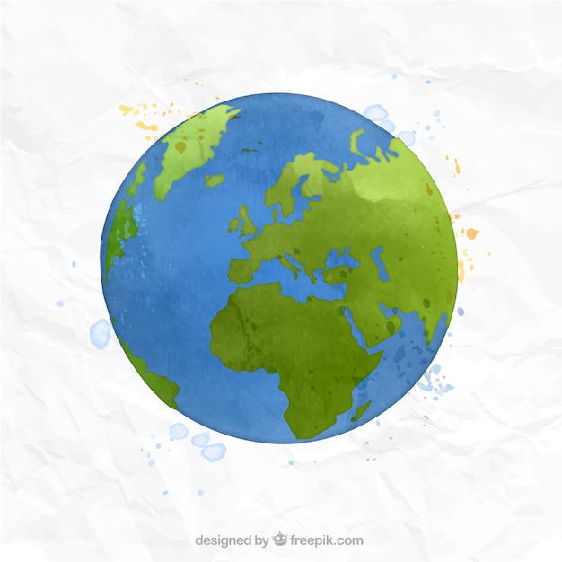 Vettore gratuito dipinti a mano la mappa del mondo