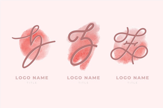 Free vector hand painted #z letter logo collection