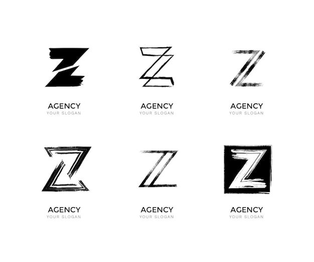 Hand painted z letter logo pack