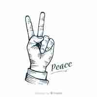 Free vector hand peace sign background