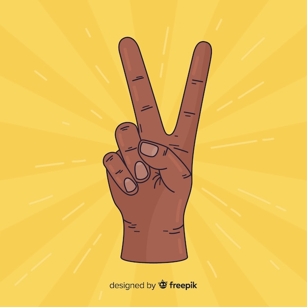 Free vector hand peace sign background