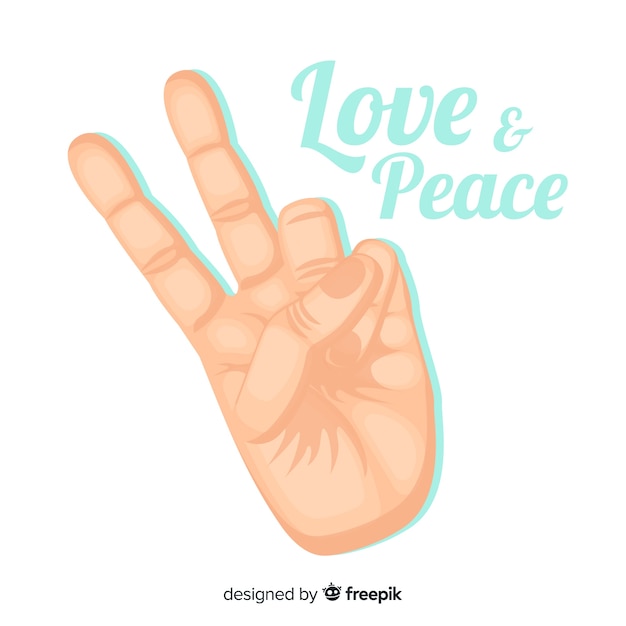 Free vector hand peace sign background