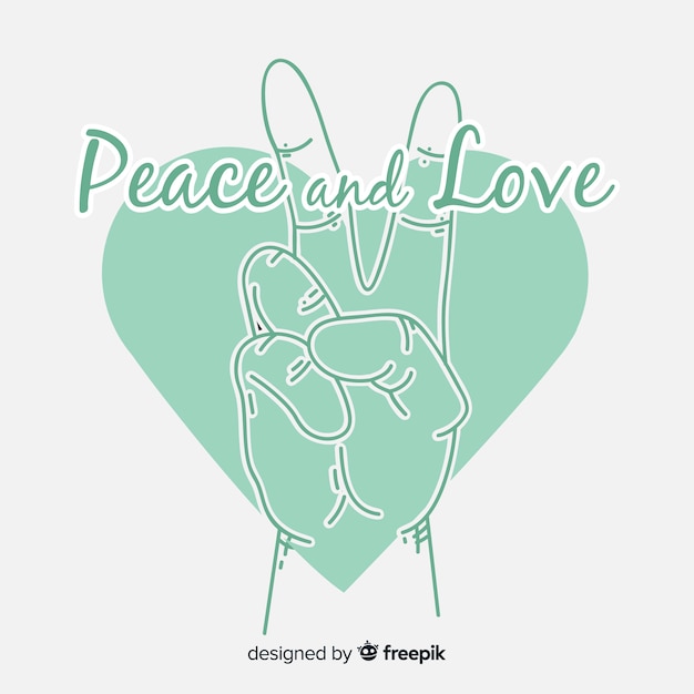 Hand peace symbol background