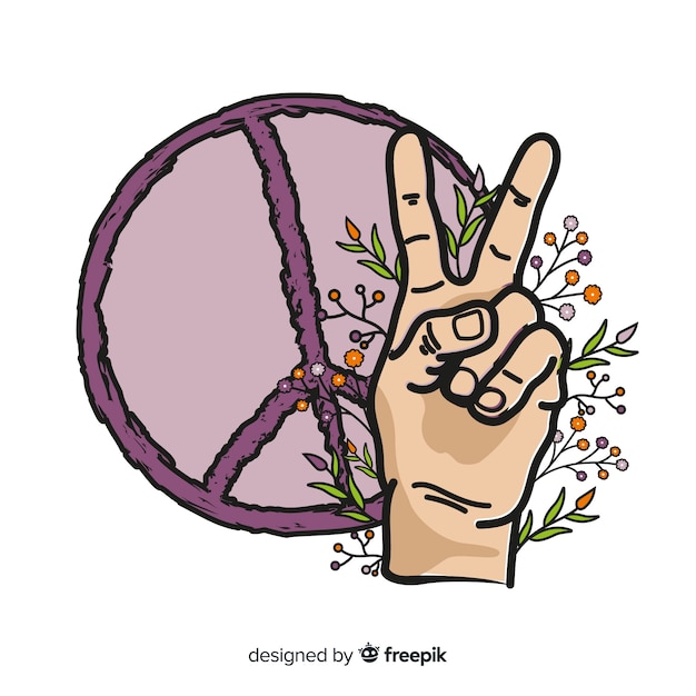 Free vector hand peace symbol background