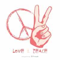 Free vector hand peace symbol background