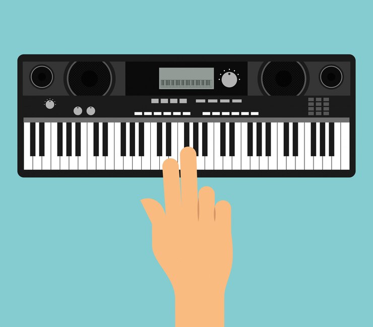 Free Vector hand play piano
