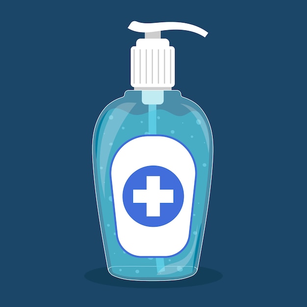 Vettore gratuito design piatto gel detergente per bottiglie disinfettante per mani