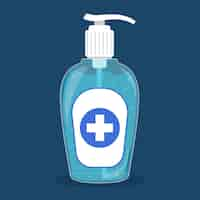 Free vector hand sanitizer bottle washing gel flat design