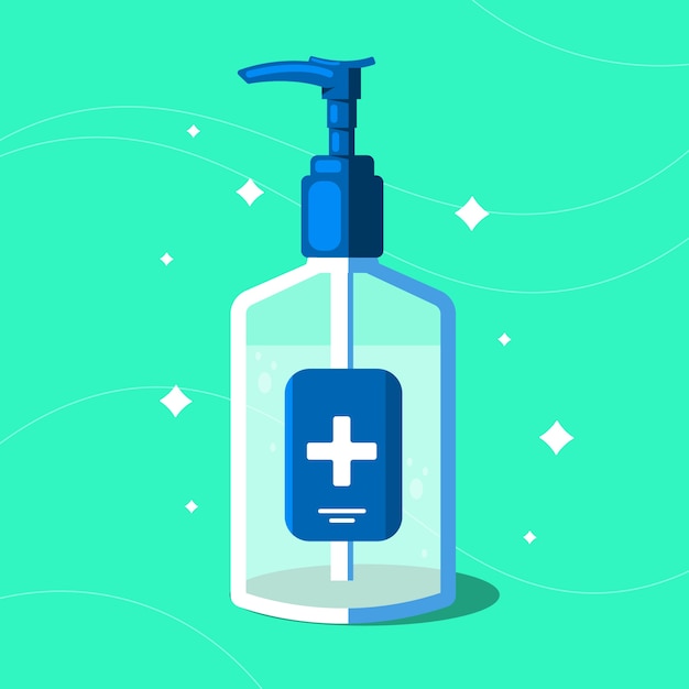 Hand sanitizer in flat design