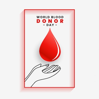 世界​の​献血者​デー​の​ため​の​ハンドセービング​血液​ポスター