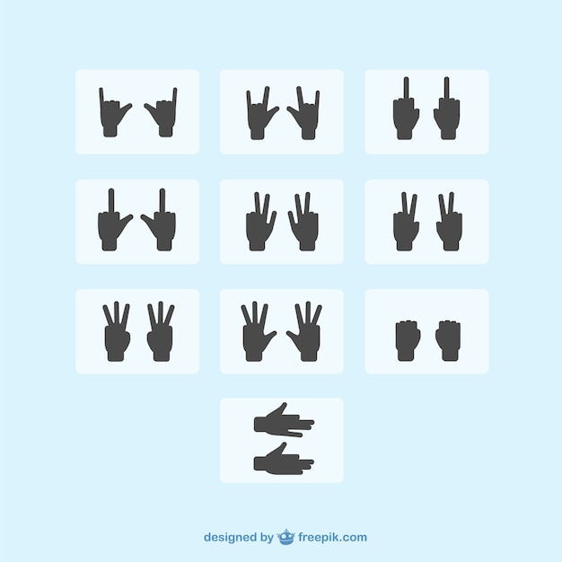 Hand signs silhouette