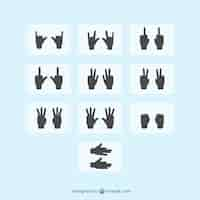 Free vector hand signs silhouette