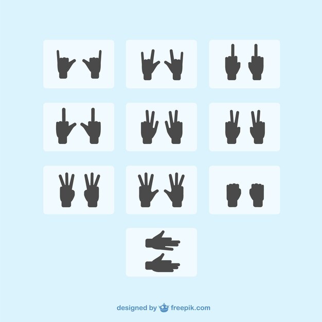 Hand signs silhouette