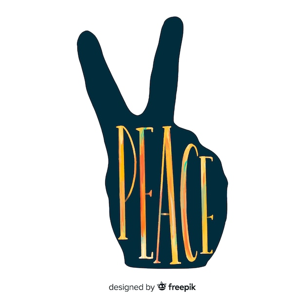 Free vector hand silhouette peace symbol background