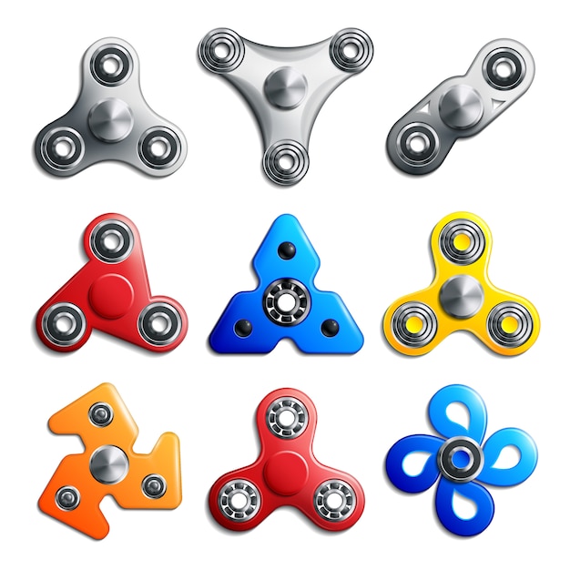 Free vector hand spinner toys set