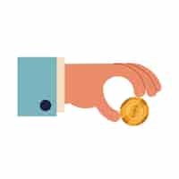 Free vector hand with coin money