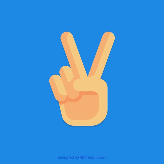 hand with peace sign