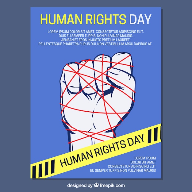 Free vector hand with red lines, human rights day