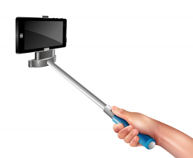 Free vector hand with selfie stick