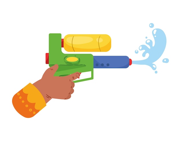 Free vector hand with water gun toy icon