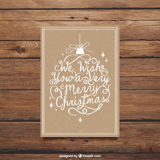 Vettore gratuito scritta a mano christmas card