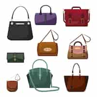 Free vector handbags for women set