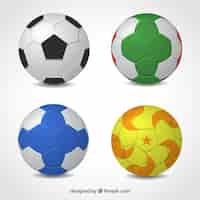 Free vector handball balls collection in realistic style