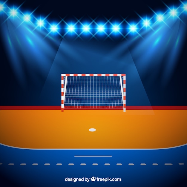 Handball field background in realistic style