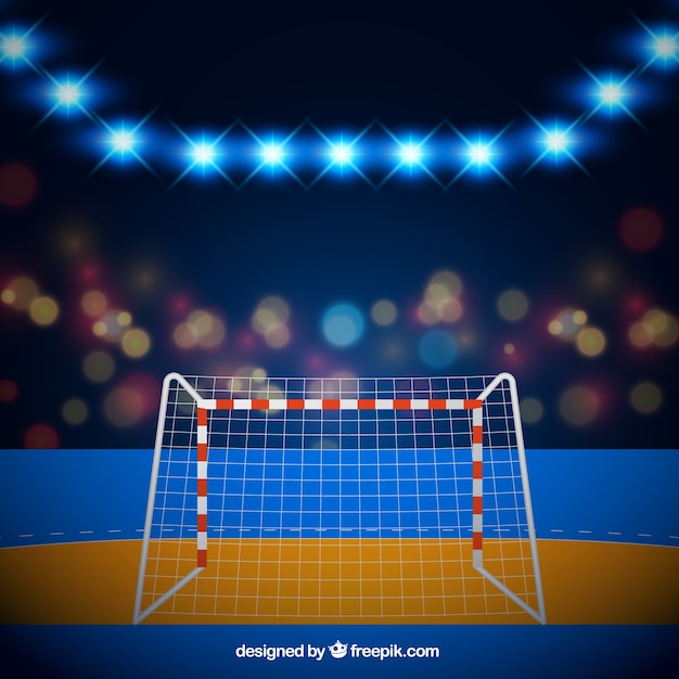 Free vector handball field background in realistic style