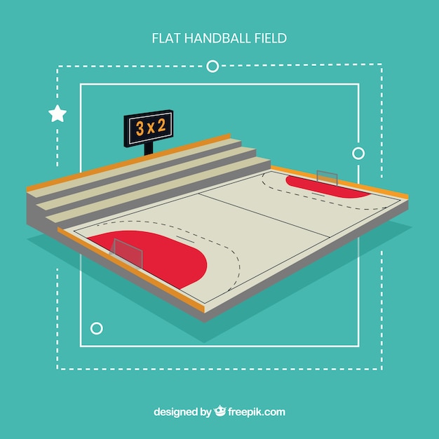 Free vector handball field design