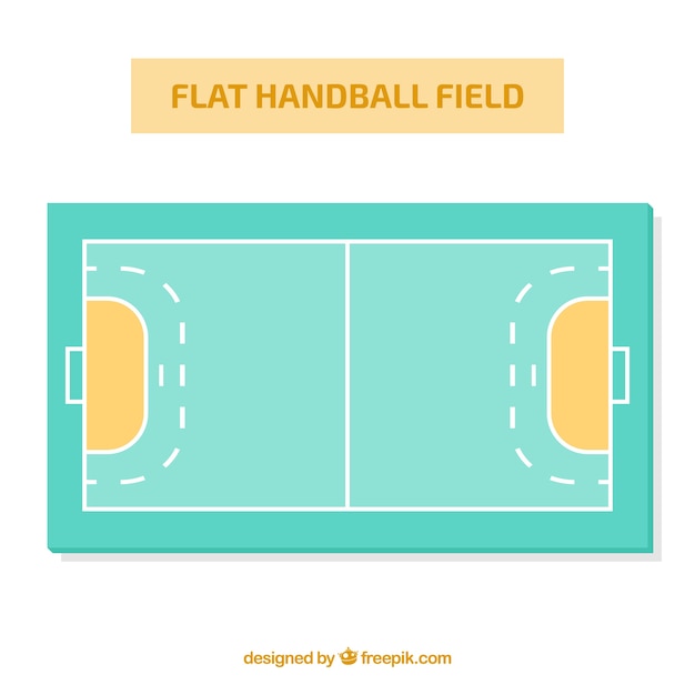 Free vector handball field in flat style