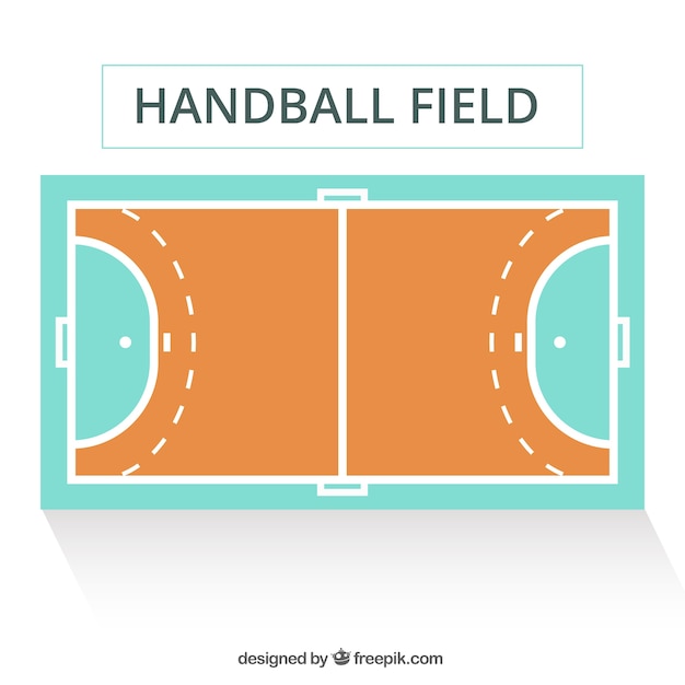 Free vector handball field in flat style