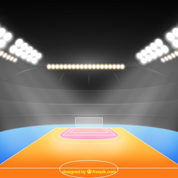 Free vector handball field in realistic style