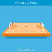 Free vector handball field with perspective view