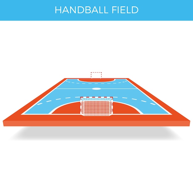 Free vector handball field with perspective