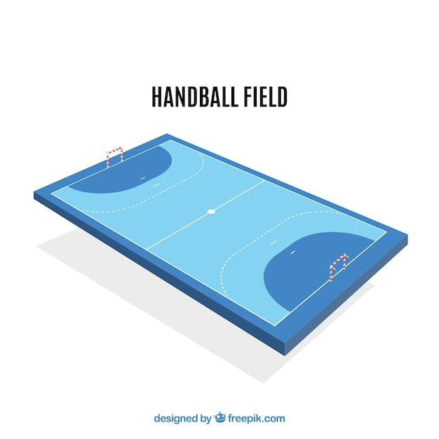 Handball field with perspective