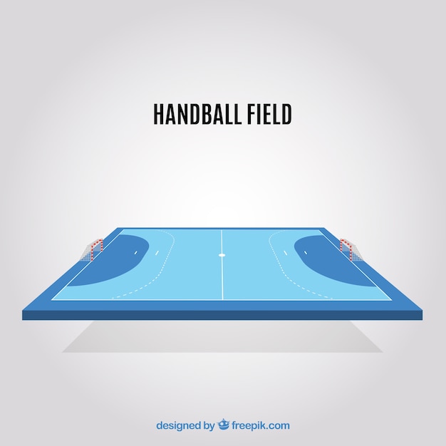 Handball field with perspective