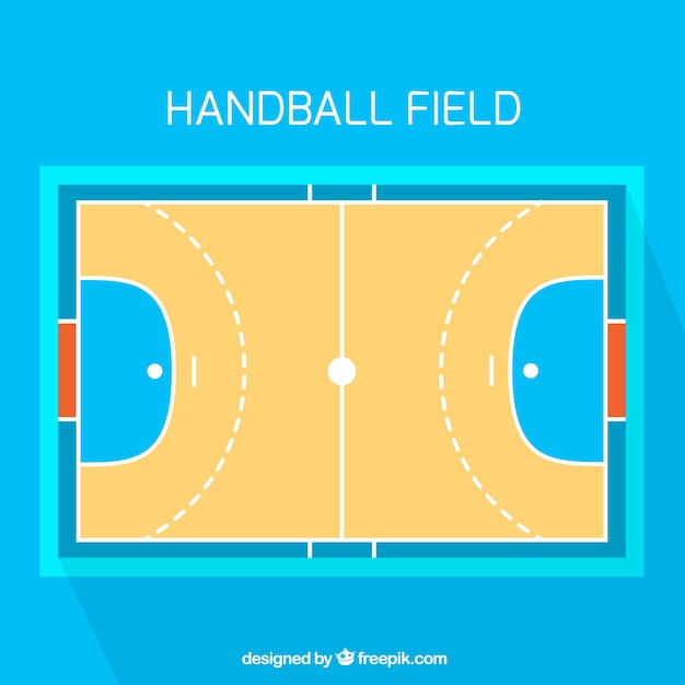 Free vector handball field with top view