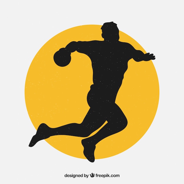 Handball player silhouette