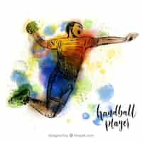 Free vector handball player in sketch style