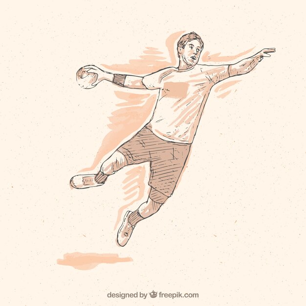 Handball player with sketchy style